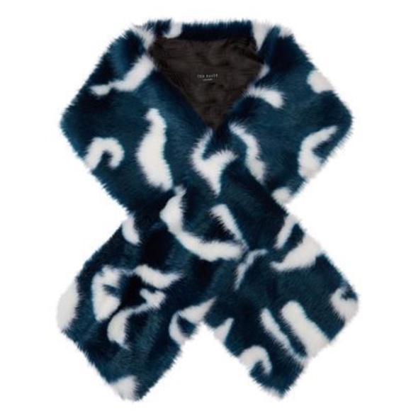 Ted Baker Zellia Color Block Teal Tail Scarf - Picture 1 of 5
